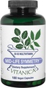 Vitanica - Mid-Life Symmetry, 50-65 High Potency Daily Multivitamin and Mineral, Vegan, 180 Capsules