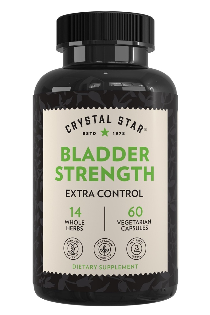 Crystal Star Bladder Strength (60 Kapseln) – Kräuter-Urinary Tract Gesundheit und extra Stärke Blasenkontroll-Ergänzung, Cranberry-Extrakt, Kürbis Seed-Extrakt, Plantain und Wild Yam Root, Non-GMO