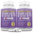 (2 Pack) Ultra Fast Pure Keto Boost Extreme Keto Pillen 1675MG Neu & Verbesserte Formel Enthält Apfelessig Extra Virgin Olivenöl Pulver Grüner Tee Blatt 120 Kapseln