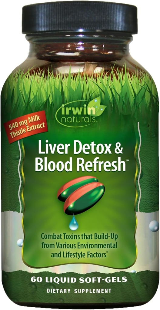 Irwin Naturals Détox du foie et rafraîchissement du sang - 60 softgels liquides - Support du foie et antioxydant