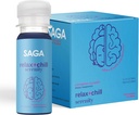 SAGA Organic Relaxation Shots | Enthält Adaptogene & Pilze - Lion's Mane & Kava | Hohe Bioverfügbarkeit & Fast Onset | Elevate Mood & Reduce Fatigue | Strawberry Cucumber 2oz Shots (12-Pack)