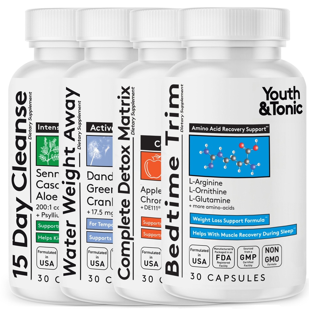 Jugend & Tonic Bedtime Trim Detox Cleanse Kick Off Weight Management - 120 Pillen