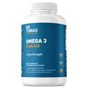Dr. Tobias Omega 3 Fish Oil 2000mg Triple Strength mit 800mg EPA 600mg DHA Per Servieren | Fish Oil Omega 3 Nahrungsergänzungen für Herz- und Immununterstützung - 180 Softgels (90 Portionen)