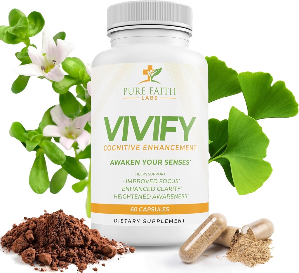Vivify Brain Booster | Fokussiere dich auf deinen Glauben und deine Familie | Energie und Gesundheit insgesamt (1 Monat Versorgung, 60ct)