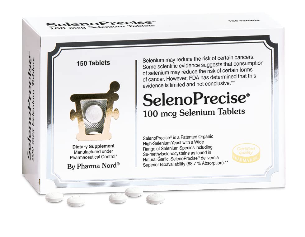 Pharma Nord Selenium 100 mcg | SelenoPrecise | Schilddrüsenunterstützung, Immunsystem, Antioxidant Protection & Heart Health | Garantiert 88.7% Absorption | 150 Tabletten