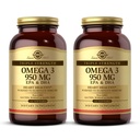 Solgar Triple Strength Omega 3 950 mg - 100 Softgels, Paket von 2 - Unterstützt Gelenk- und Hautgesundheit - Non-GMO, Glutenfrei, Dairy Free - 200 Gesamt Servierungen