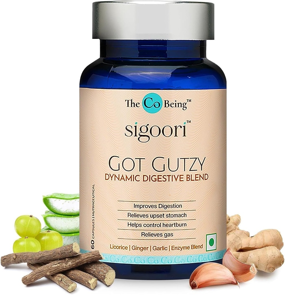 Gut Health Supplements für Männer und Frauen, Got Gutzy, Enthält Kurkuma, Ingwer, Licorice, Aloe Vera und Verdauungsenzyme, für Verdauungs-Gesundheit, Säure, Verstopfung, Übelkeit, 60 Kapseln.
