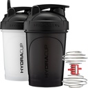 Hydra Cup ProFlow Shaker Bottles | Protein Shaker Cups mit Whisk Ball, Leak-Proof Lid, Hidden Carry Handle | BPA-Free Gym Mixer für Protein Powder, Mixing Supplements (2 Pack mit Power Whisk)