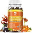 Schwarze Seed Öl Meer Moss Gummi mit Ashwagandha, Burdock Root, Linden Honey, Elderberry, Turmeric, Vitamin C, D3 & Zink - Unterstützt Immunität, Gelenke, Verdauung, Haar & Haut, Vegan Gummies 60 Zähler