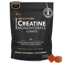Gommies monohydratées de créatine pour les hommes et les femmes - sans sucre et végétalien formule avancée W/L-Taurine + vitamine B12 - pour la force musculaire, constructeur de muscles, récupération, boost énergétique, supplément de pré-entraînement
