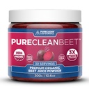 PureClean Beet Premium Rübensaft-Pulver - 100% Organic Nitric Oxide Unterstützung für Clinical-Proven 3X Greater Circulation, Endurance & Energy - Proudly Cold-Pressed, Eco Friendly, USA - 30 Portionen