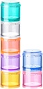 Organisateur de pilules empilables, cas de pilules de voyage de 7 jours, boîte à pilules pour poche, porte-conteneur portable en vitamine Rainbow moyen