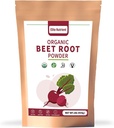 Poudre de racine de betterave biologique, sans OGM, sans gluten, superaliment végétalien, booster à oxyde nitrique, augmenter l'endurance et améliorer la performance de l'exercice (16 oz.)