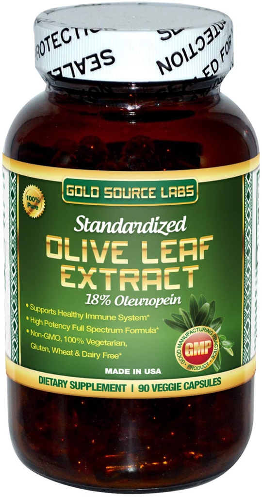 Bio-Olivenblatt Extrakt Kapseln - Pure Organic Olive Leaf Plus Standardisierte Oleuropein-Extrakt, 90 Vegetarische Kapseln, 400 mg Maximum Strength Complex für Immungesundheit
