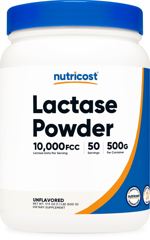 Nutricost Lactase Pulver 500 Gramm - Non-GMO, Glutenfrei