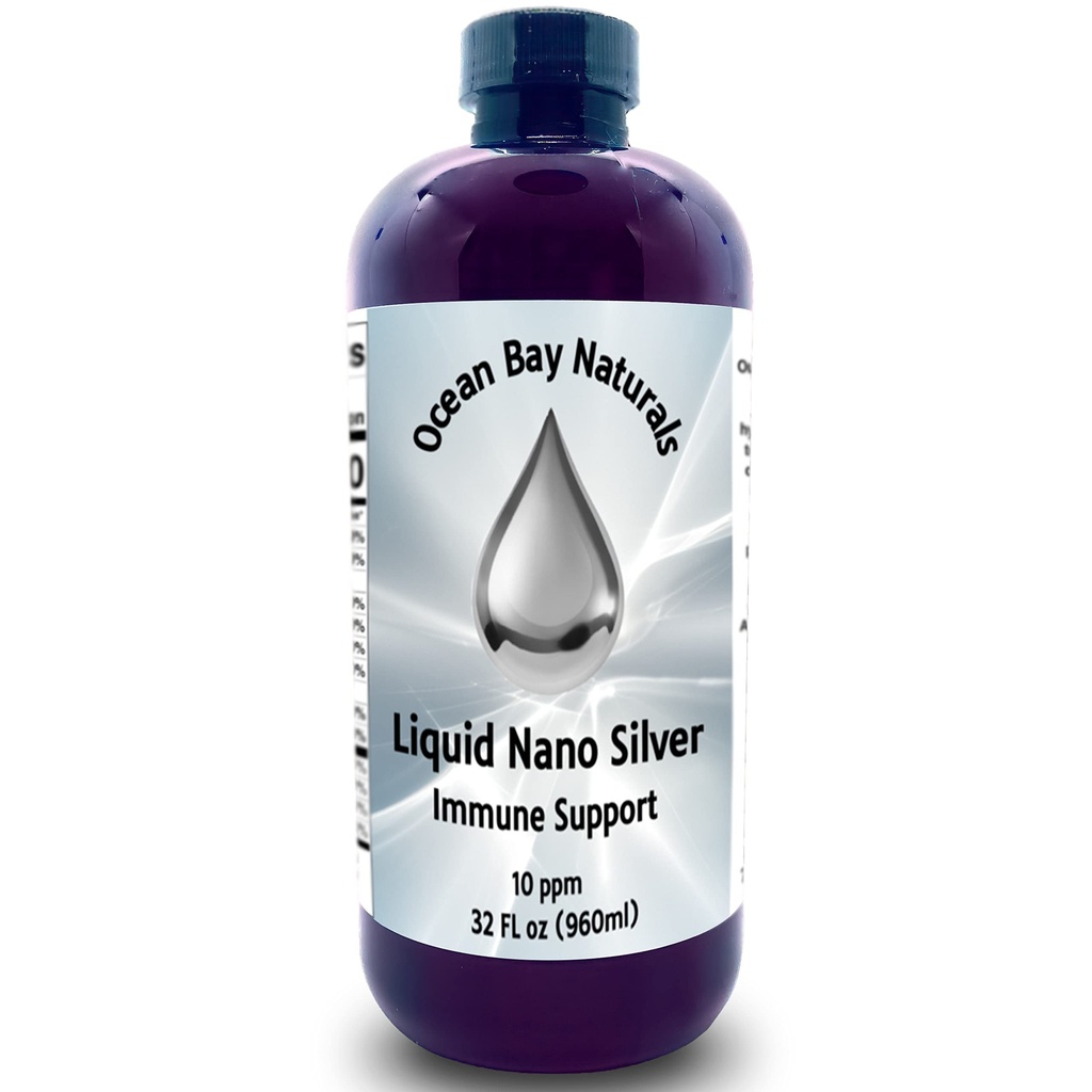 Flüssige Nano Silber | Mehr absorbierbar als kolloidale Silber | 10ppm | 32oz Bernstein PET Kunststoffflasche