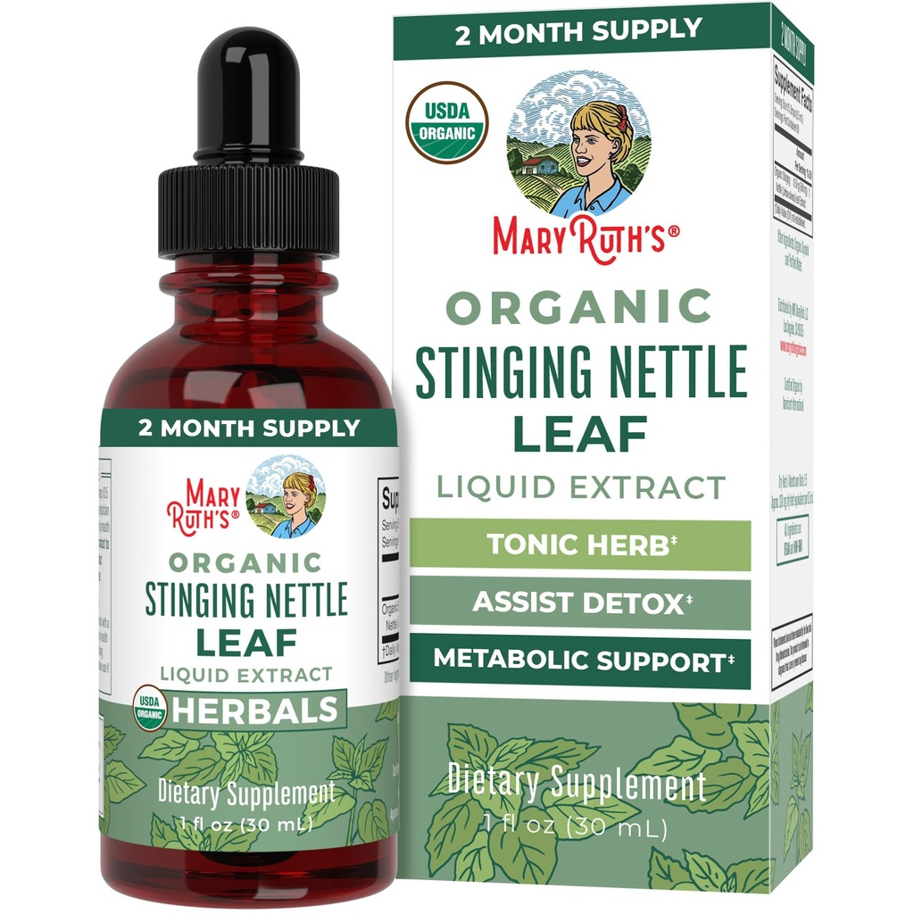 MaryRuth Organics Stinging Nettle Leaf Extraction de désintoxication Supplément à base de plantes Drops d'herbes d'USDA Organic.
