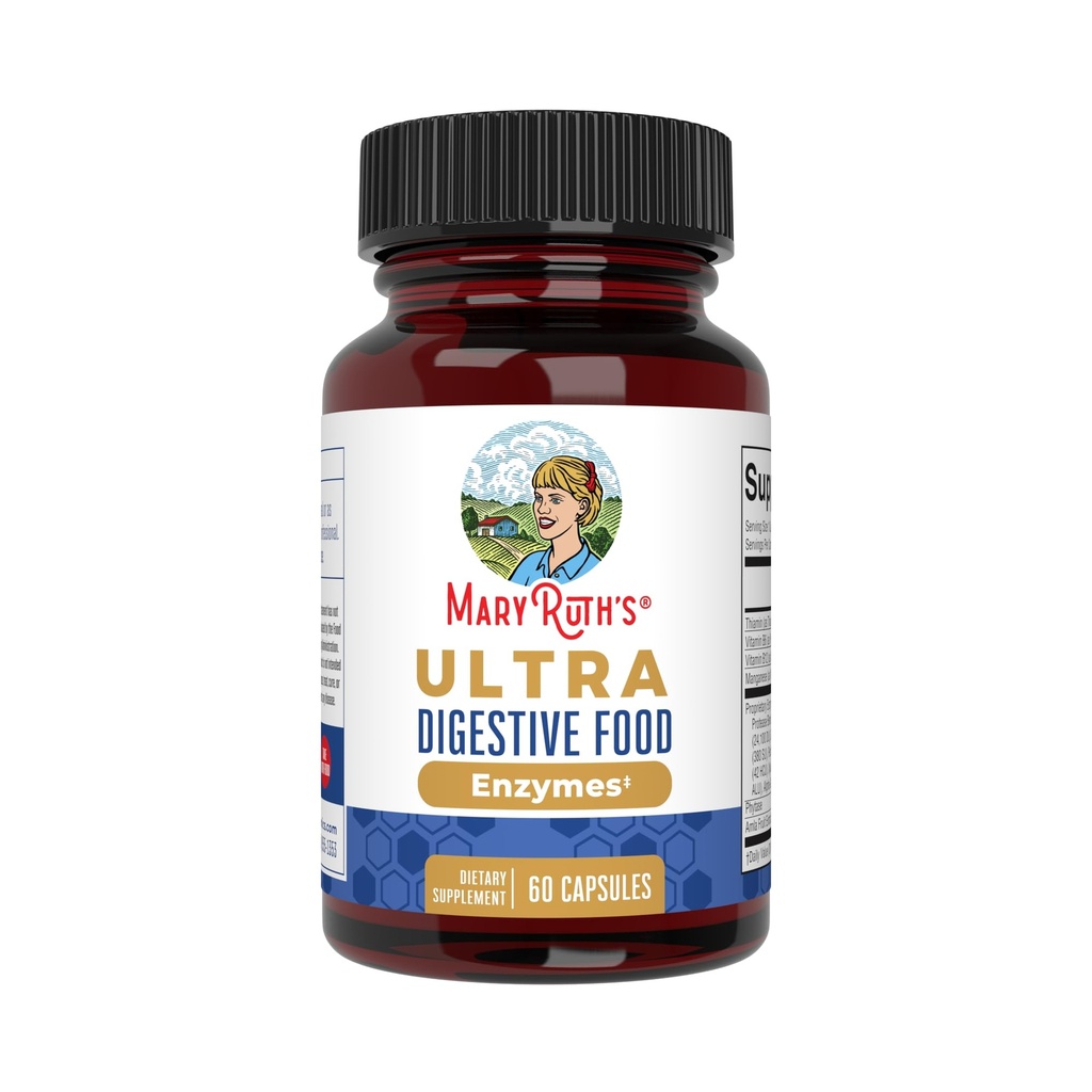 MaryRuth Organics Ultra Digestive Enzyme Kapseln | Bis zu 2 Monate Versorgung | Ergänzung für Gut Gesundheit Unterstützung | Verdauung & Immun Unterstützung mit Amylase | Lipase & Lactase | Vegan | 60 Zähler