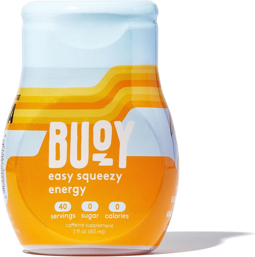 Buoy Energy Electrolyte Drops | 40 Servierungen | Koffein aus Green Tea Extract + L-Theanine | Jitter-Free Focus | Toll für Tee, Shakes, Saft, & Bier | Ihre tägliche Hydration & Energie Supplement