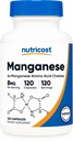 Nutricost Chelat Mangan-Ergänzung 8mg, Aminosäure Chelate, 120 Kapseln, 120 Portionen - Glutenfrei, Non-GMO und vegetarisch Freundlich