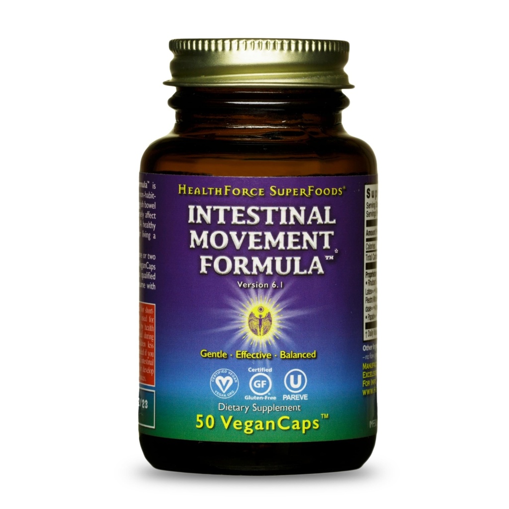 FORCE DE SANTÉ SUPERFOODS Formule de mouvement intestinal - Laxatif naturel soutient la régularité Bowel - Supplément de digestion tout naturel pour soutenir la constipation - Sans gluten et végétalien - 50 capsules