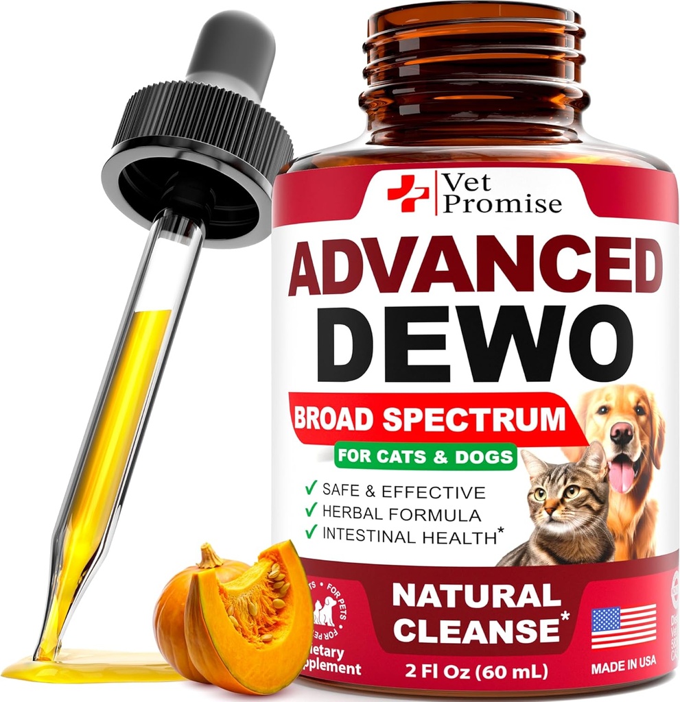 Natural Cat & Dog Intestinal Defense - Herbal Broad Spectrum Cleanser - Hilft Parasiten und Toxine zu entfernen - Liquid Medication Supplement for Puppies & Kittens – UTI Support - Made in USA