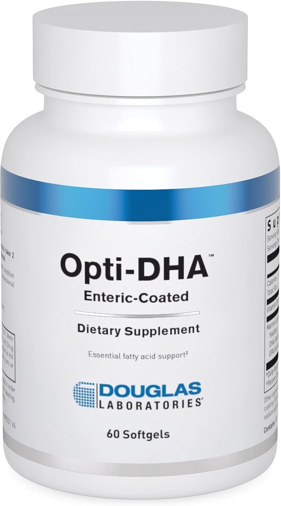 Douglas Laboratories Opti-DHA Enteric-Coated (Coté entérique) : Acides gras essentiels oméga-3 pour la santé cardiovasculaire 60 Capsules