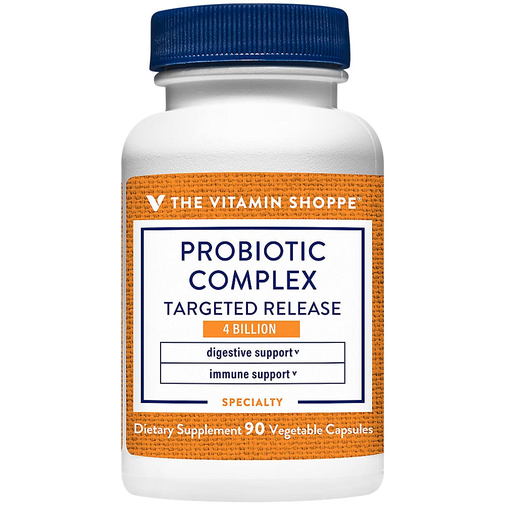 The Vitamin Shoppe Probiotics 4 Billion CFU - Digestive Health, Gut Flora Balance & Immune System Support (90 Vegetable Capsules)