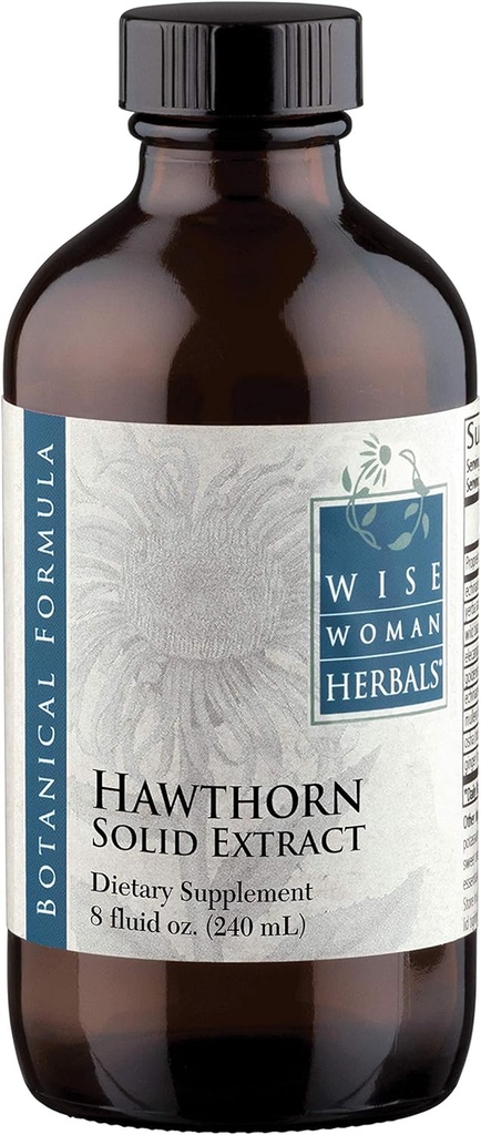 Wise Woman Herbals Hawthorn Berry Solid Extract 4:1, Alkoholfreie Extrastärke, fördert gesunde Zirkulation, Antioxidantien-Schutz, pflanzliche Herz-Kreislauf-Unterstützung, 8 Fl Oz