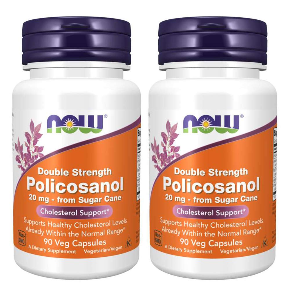 Maintenant aliments Policosanol double résistance, 90 capsules végétales (paquet de 2)