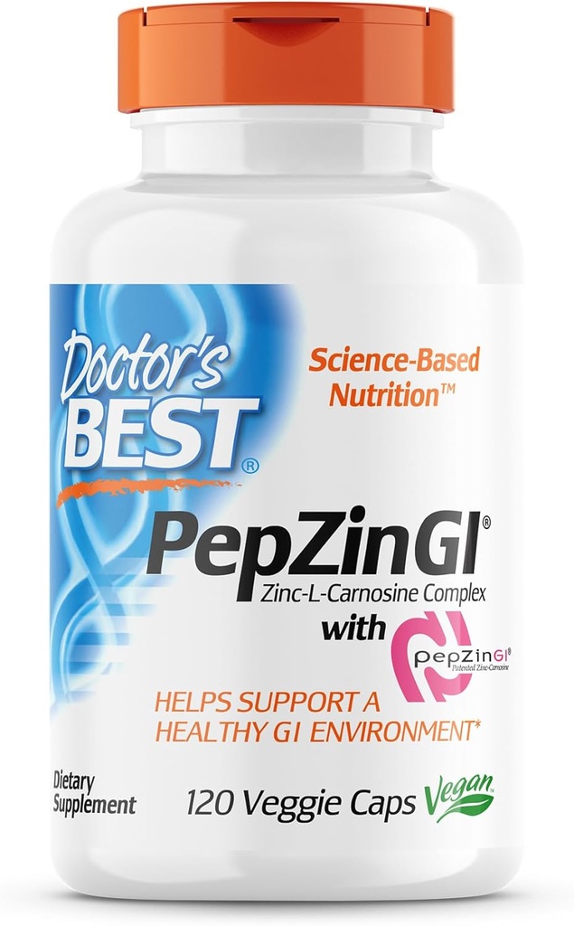 Les meilleures enzymes digestives du docteur Non-OGM 90 Caps Veggie & PepZin GI Zinc-L-Carnosine Complex 120 Caps Veggie
