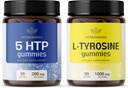 HERBAMAMA L-Tyrosin- und Brain-Support Kit - Bundle von 200 mg 5-HTP & 1000 mg L-Tyrosine Gummies - Vegan, Non-GMO, Gelatin-Free - 2 Pack