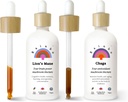 Rainbo Mushroom Bundle, Lion's Mane Mushroom Extract + Chaga Mushroom Tincture, Dual Extract Daily Mushroom Zunder für umfassende Immununterstützung, Vegan Liquid Mushroom Supplements