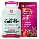 PurePremium Kidney Support Supplement – Kidney Cleanse Detox & Repair mit Cranberry Extract & Astragalus - 21-in-1 Complex unterstützt normale Blase, Urinary Tract & Kidneys Gesundheit - 60 Tage Versorgung