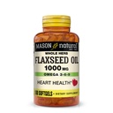 MASON NATURAL Flaxseed Oil 1000mg – Omega 3-6-9 Softgels für Herzgesundheit – Kaltgepresste Ganze Kräuterergänzung – Glutenfrei, Non-GMO, 100 Softgels