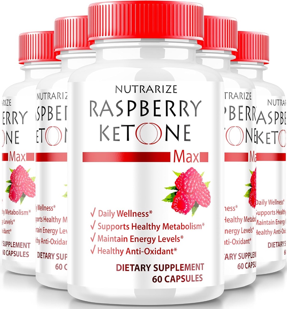 (5 Pack) Himbeere Ketone Kapseln, Offiziellen Raspberry Ketone Für Weight Loss, All-Natural Keto Formel zu entsperren Ihr Körper und Fitness Ziele, RaspberryKetone 1200MG Supplement, Bewertungen (300 Kapseln)