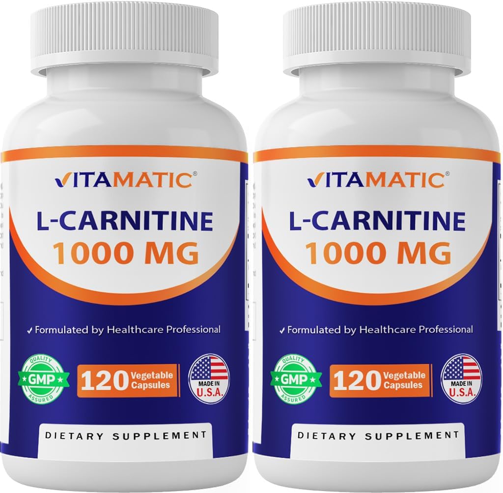 Fumarate de L-Carnitine vitamatique 1000 mg - 120 capsules végétales (2 bouteilles)