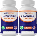 Vitamatic L-Carnitin Fumarate 1000 mg - 120 Gemüsekapseln (2 Flaschen)