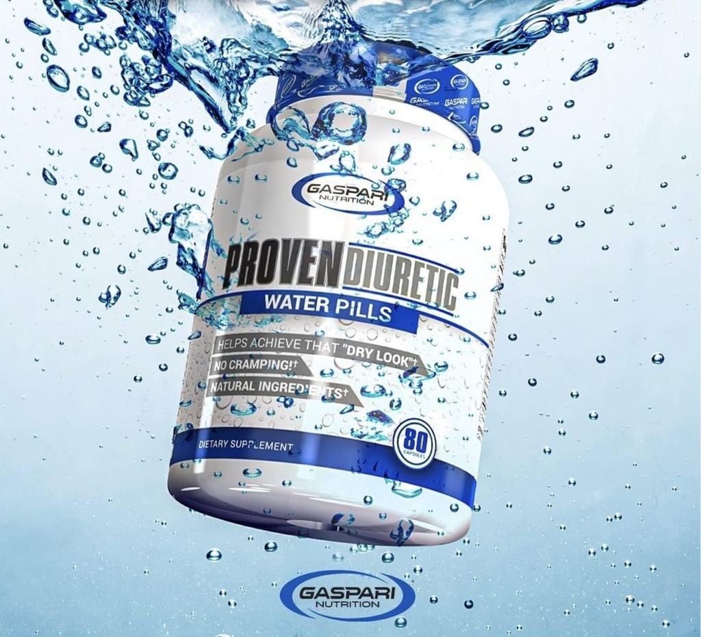 Gaspari Nutrition Proven Diuretic, Professionelle Bodybuilding-Ergänzung, Schuppen Wasser schnell, gibt den trockenen Look, natürliche Zutaten, Kein Cramping (80 Kapseln)