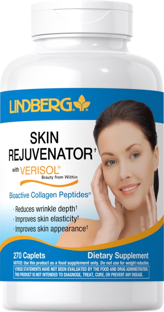Rejuvenateur de peau Lindberg avec Vérisol 270 comprimés avec collagène Peptides pour cheveux, peau et ongles Supplément