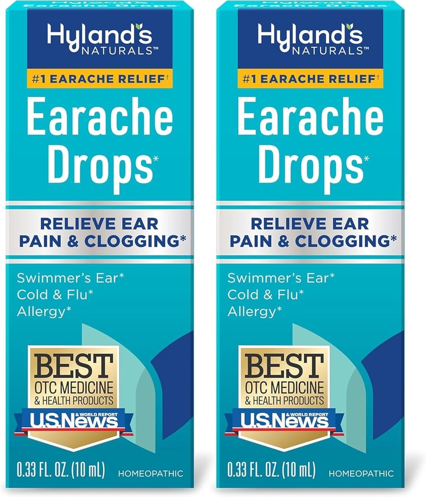 Hyland's Earache Drops, Natural Relief of Swimmer's Ear, Cold and Flu, Allergy Symptome, Alter 4 und oben: (2 Pack)