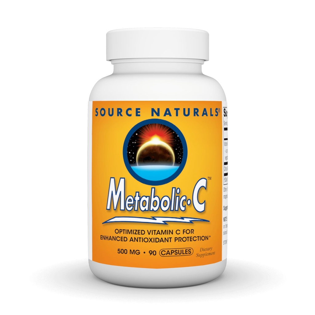 Source Naturals Métabolique C, vitamine C optimisée pour une meilleure protection antioxydante*, 500 mg - 90 capsules