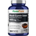 NusaPure Full Spectrum Black Cumin Seed 10:1 Extrakt, 450 mg Äquivalent zu 4.500mg 180 Veggie Powder Caps Non-GMO, Vegan Non-Oily