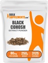 BulkSupplements.com Black Cohosh Extract Powder - from Black Cohosh Root, Herbal Supplement - Vegan & Gluten Free, 80mg pro Servierung, 250g (8.8 oz) (Pack von 1)