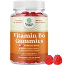 Potent Vitamin B6 Gummies for Adults - Potent Vitamin B Complex Supplements for Men & Women for Nervous System Support Mood & Immune System - Vegan Pyridoxine Chews for Energy & Metabolism - 30 Count