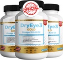 Dry Eye 3 Gold Omega 3 Krill Öl Extra Strength, 60 Softgels, Dry Eye Support, Non-GMO, Gluten Free, Sugar Free (3)