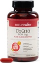 NatureWise CoQ10 200mg + Black Pepper Softgels - High Absorption Coenzym Q10 + Black Pepper - Antioxidant für Herzgesundheit + Zelluläre Energie - Vegan, Non-GMO, Glutenfrei - 90 Count[90-Day Supply]