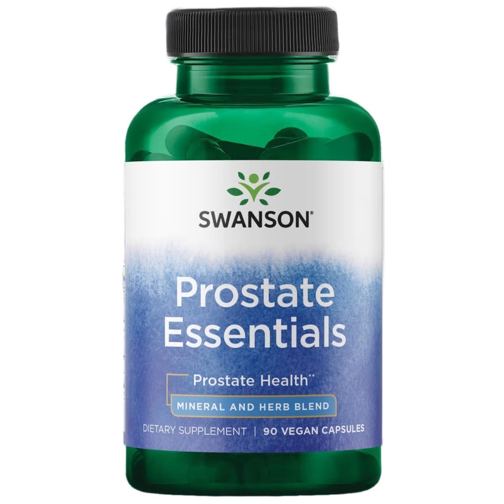Swanson Prostate Essentials - Mineralische und pflanzliche Ergänzung zur Förderung der Prostata-Gesundheitsunterstützung - Zink- und Sägepalme-Formel zur Unterstützung von Urinary Tract Flow und Blasenkontrolle -(90 Veggie Capsules) 1 Pack