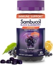 Sambucol Gummies de baies aînées noires - Elderberry avec du zinc et de la vitamine C pour les adultes, Gummies de Sambucus, soutien immunitaire - 30 comtes